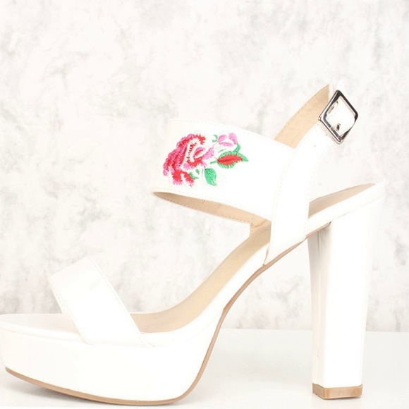 Embroidered Chunky Heels - Picture 8 of 8